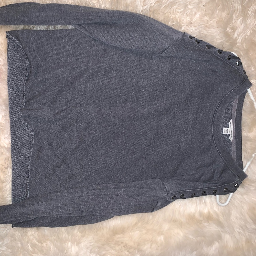 Gray crew neck
